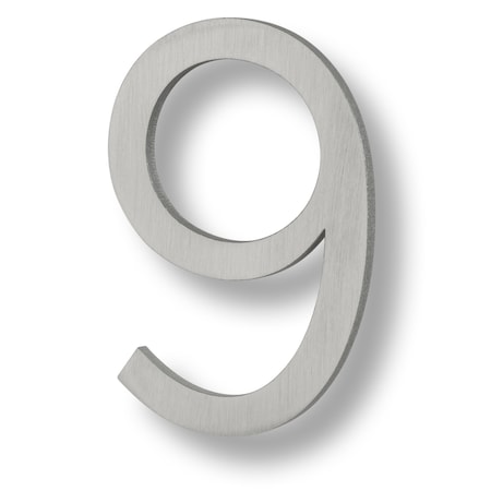 Sure-Loc Hardware Sure-Loc Hardware Floating House Number, 6, No. 9, Brushed Aluminum HNF6-9 BA